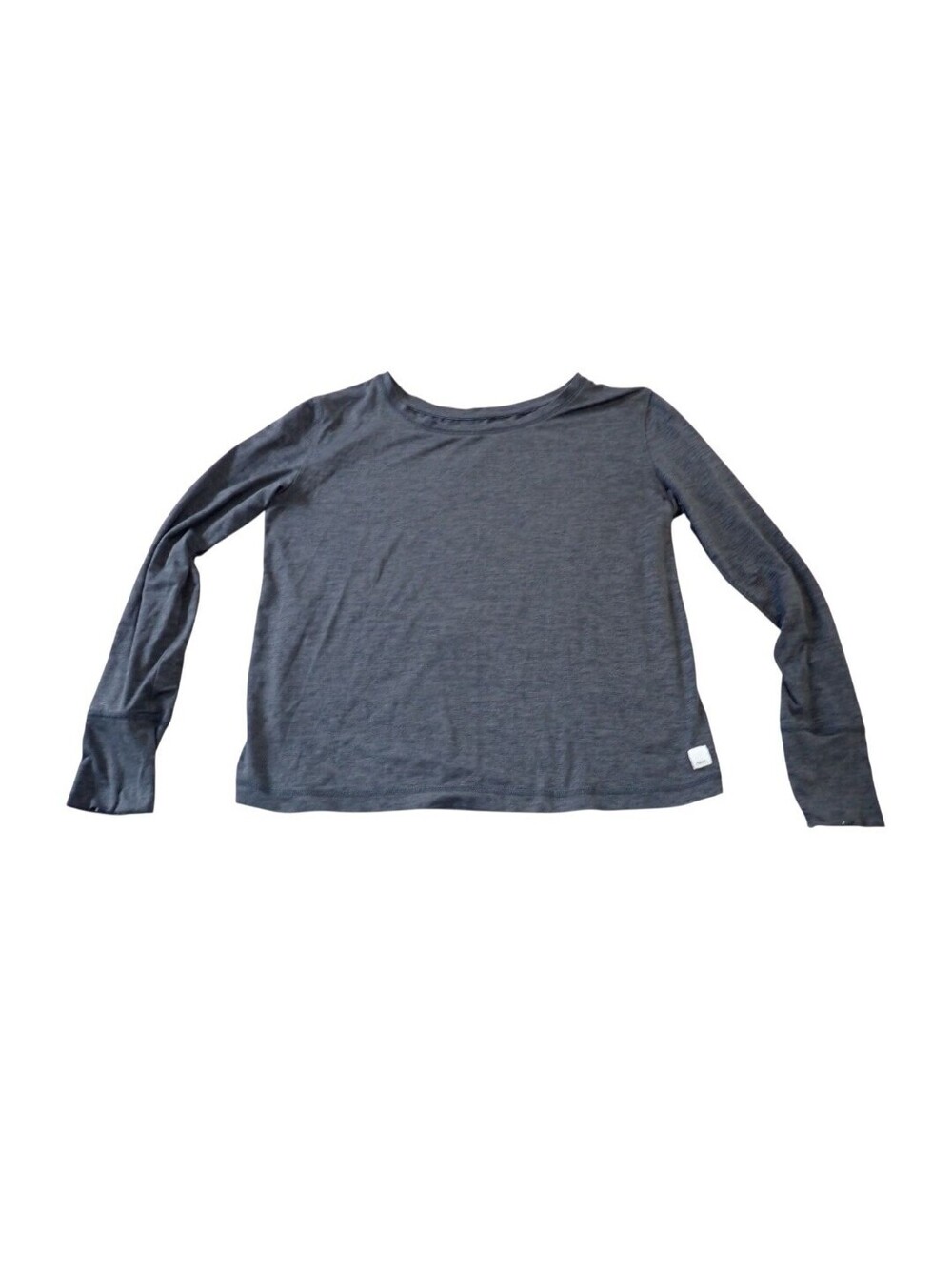 VUORI Long Sleeve Top Small Gray Crew Neck Performance Stretch Athleisure Crop